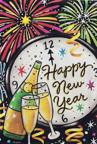 Happy New Years Yard Flags (4 Options)