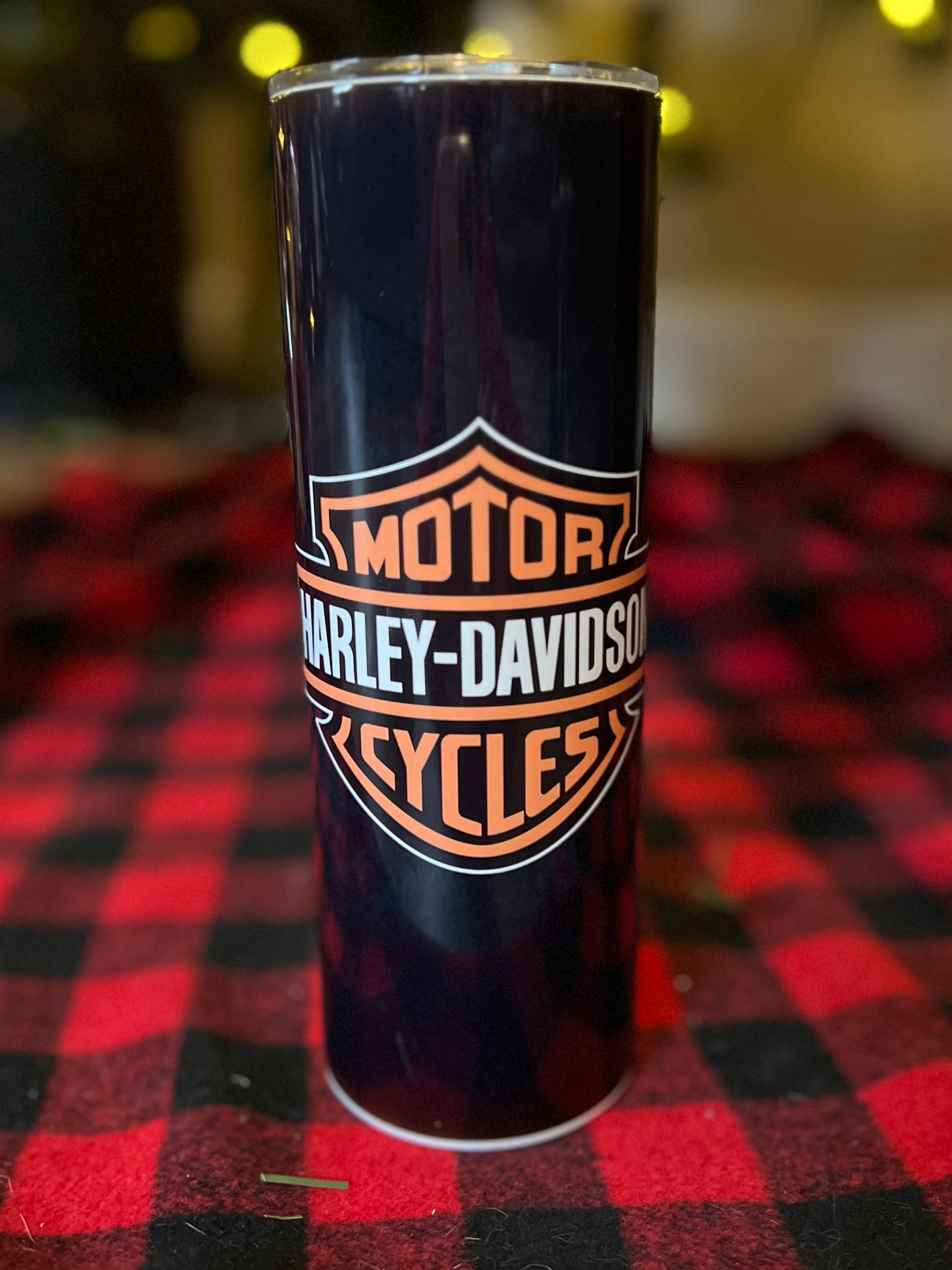 Black & Orange Harley-Davison 20oz Skinny Straight Tumbler