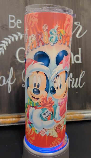 Disney Mickey & Minnie Christmas 20oz Skinny Straight Tumbler