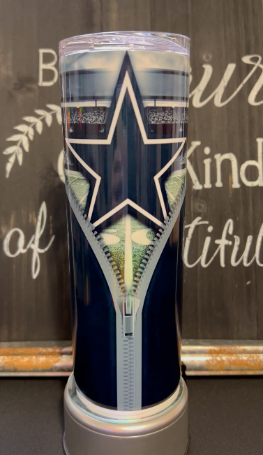 Dallas Cowboys Zipper 20oz Skinny Straight Tumbler