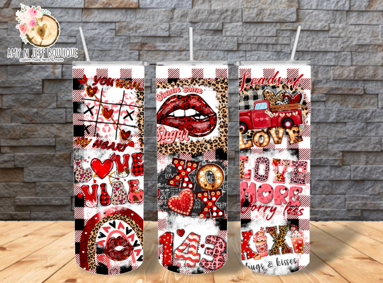 Valentine's day 20oz Skinny Straight Tumbler