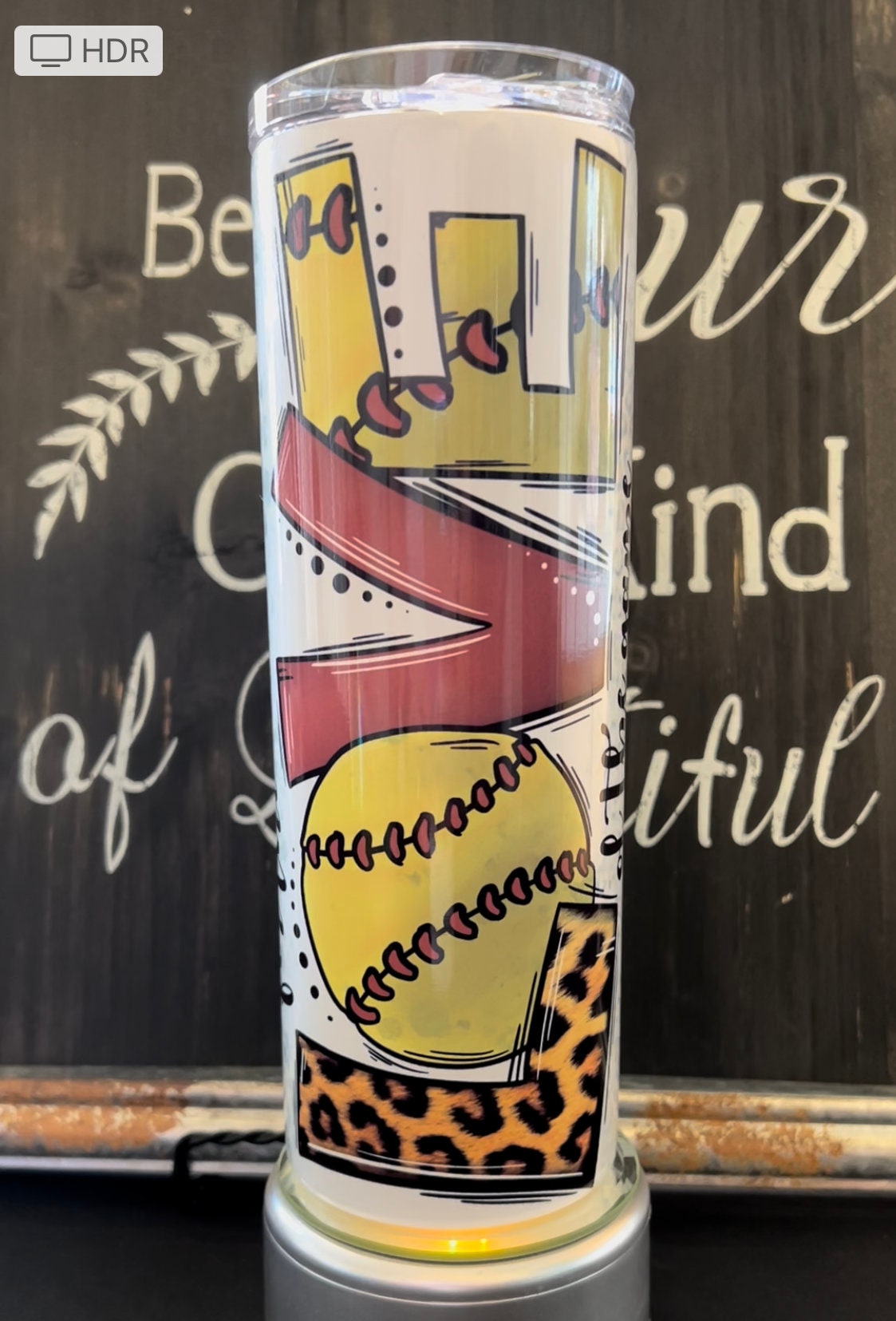 For the Love of the Game (Softball) 20oz Skinny Straight Tumbler