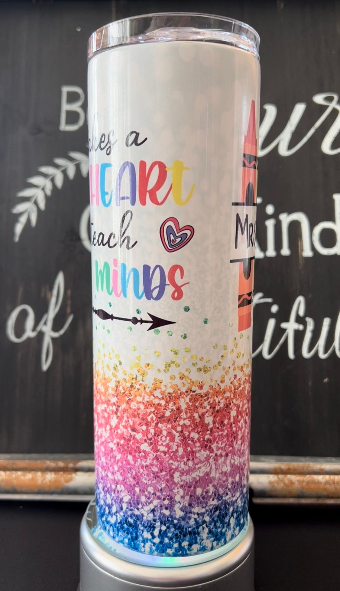 It Takes a Big Heart to Teach Little Minds 20oz Skinny Straight Tumbler