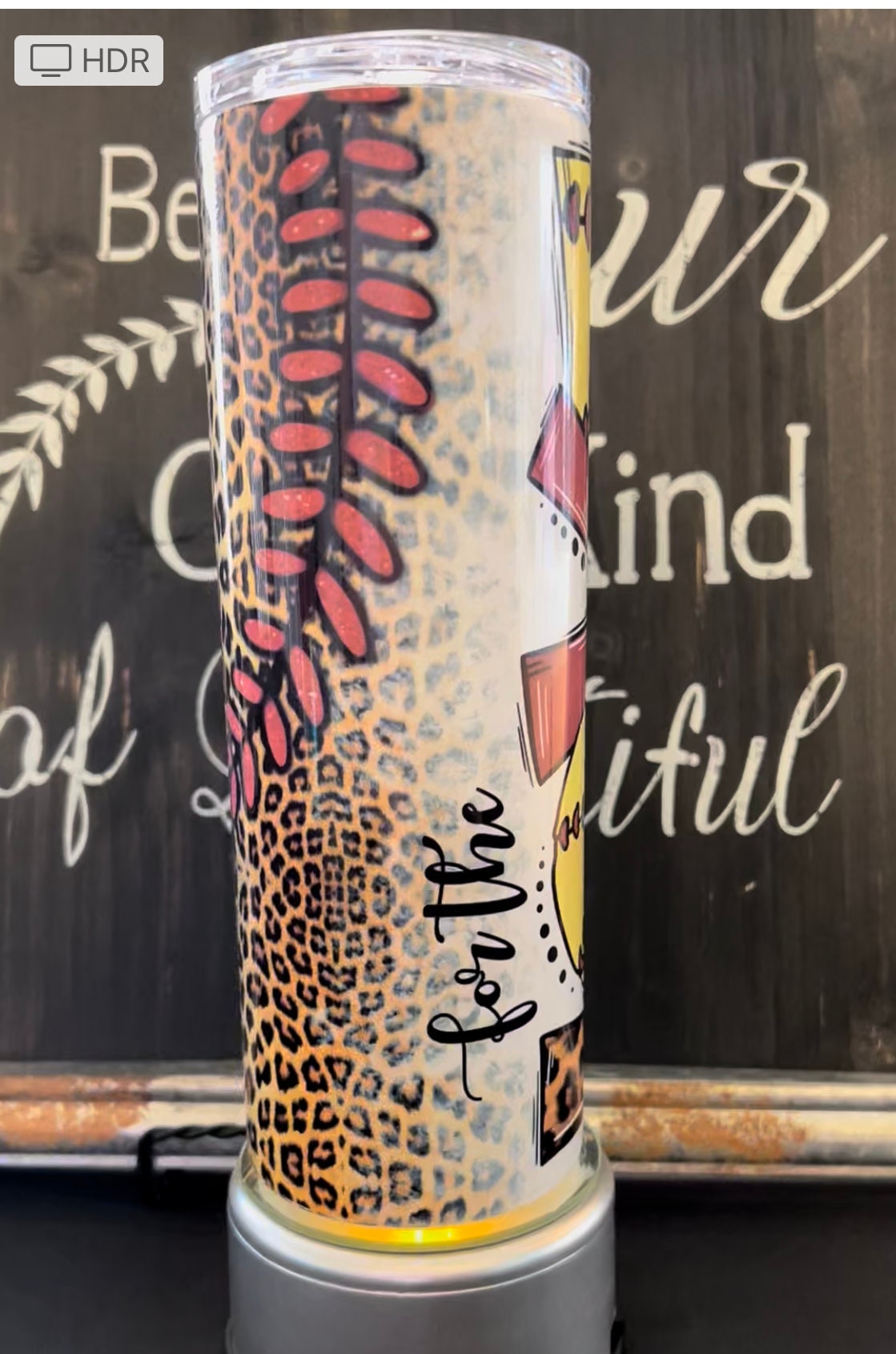 For the Love of the Game (Softball) 20oz Skinny Straight Tumbler