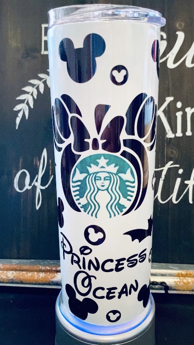 Custom Mickey Starbucks Halloween 20oz Skinny Straight Tumbler