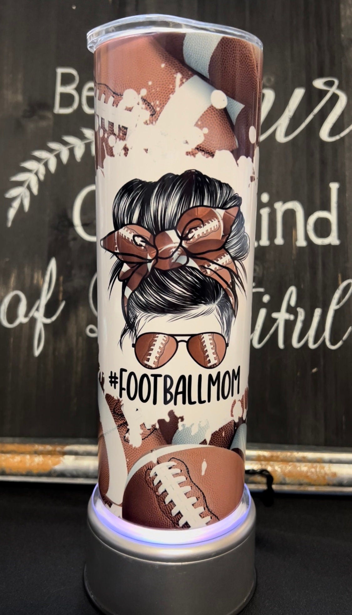 Football Mom 20oz Skinny Straight Tumbler