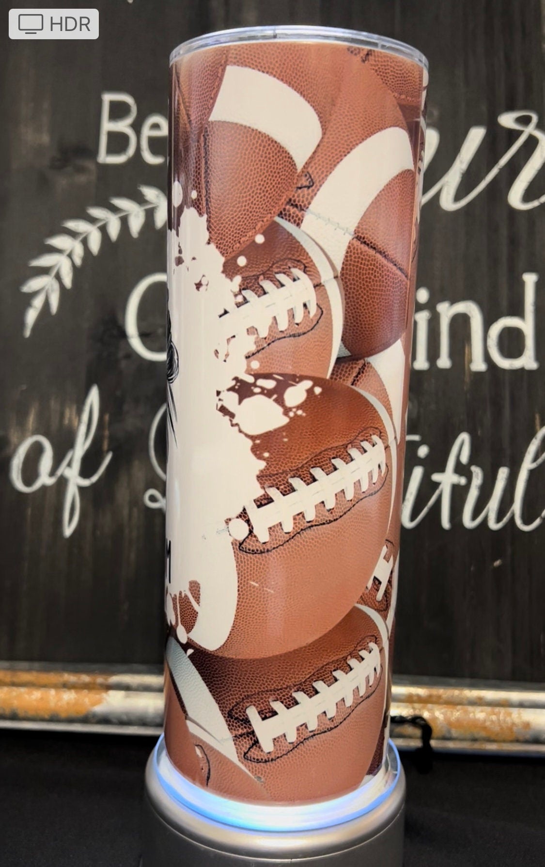 Football Mom 20oz Skinny Straight Tumbler