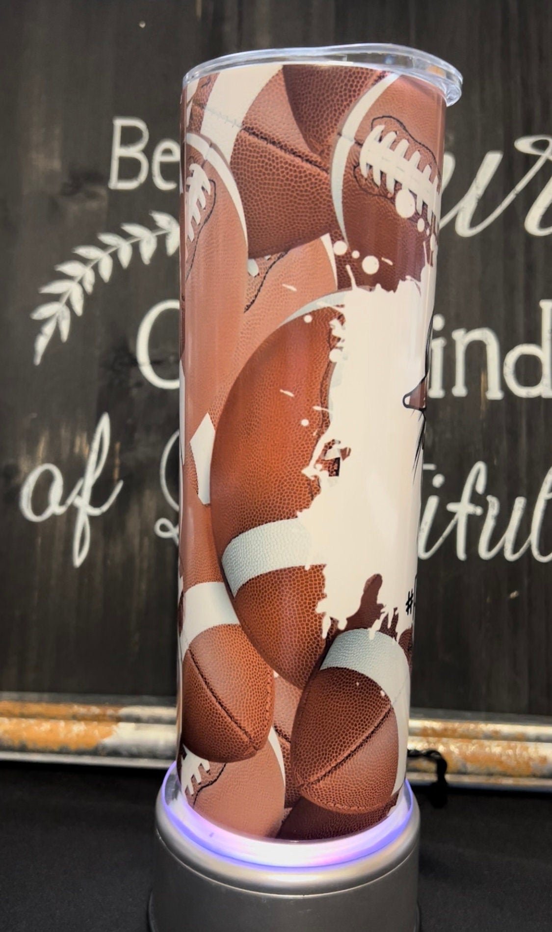 Football Mom 20oz Skinny Straight Tumbler
