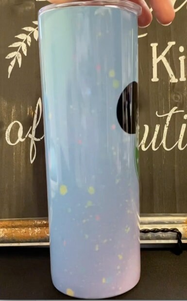 Pink & Blue Minnie Mouse Bow Starbucks 20oz Skinny Straight Tumbler
