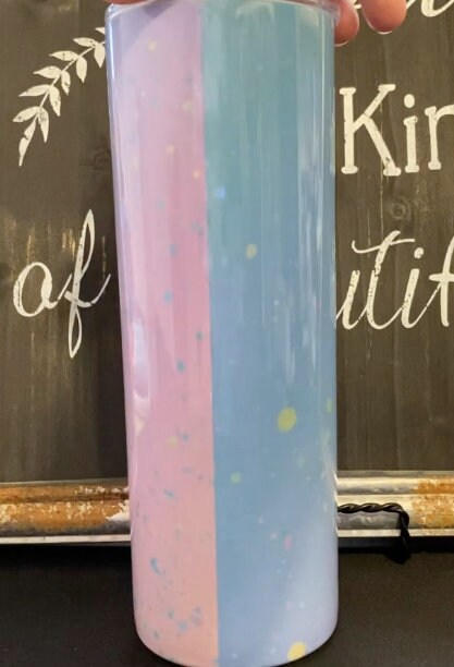 Pink & Blue Minnie Mouse Bow Starbucks 20oz Skinny Straight Tumbler