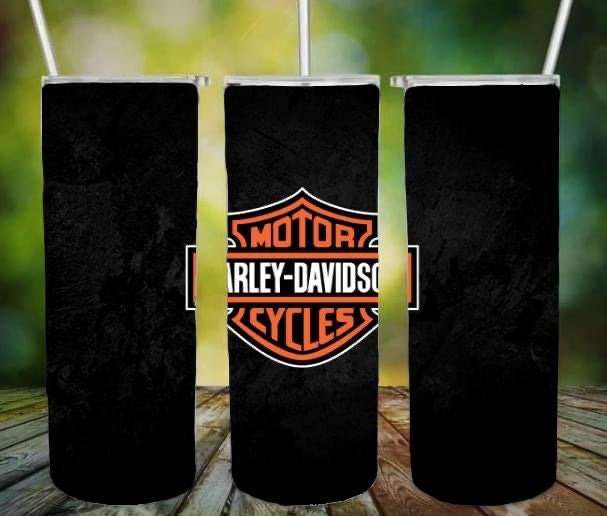 Black & Orange Harley-Davison 20oz Skinny Straight Tumbler
