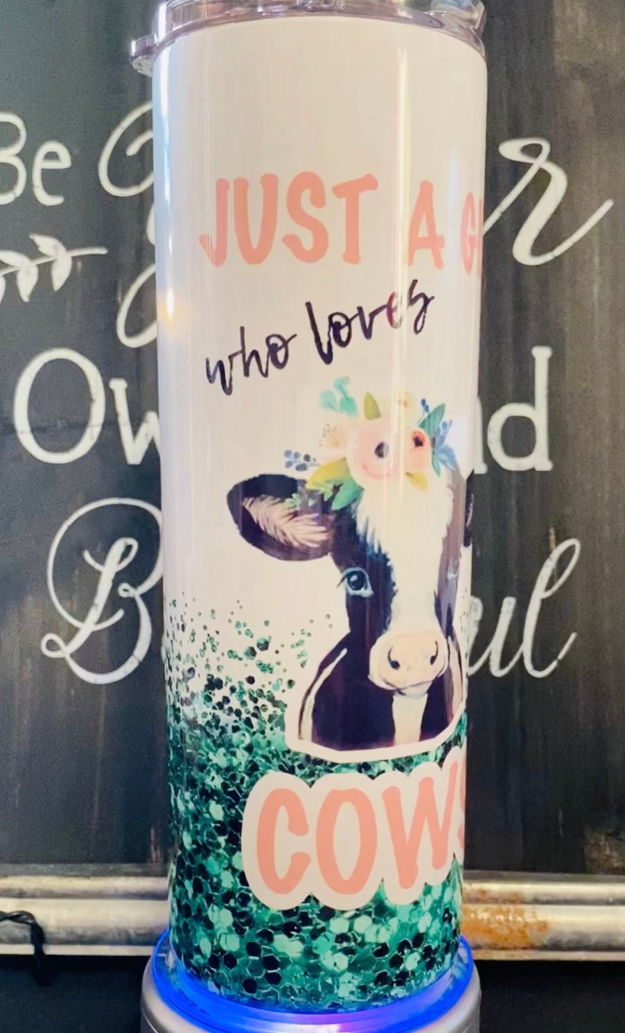 Just a Girl Who Loves Cows 20oz Skinny Straight Tumbler