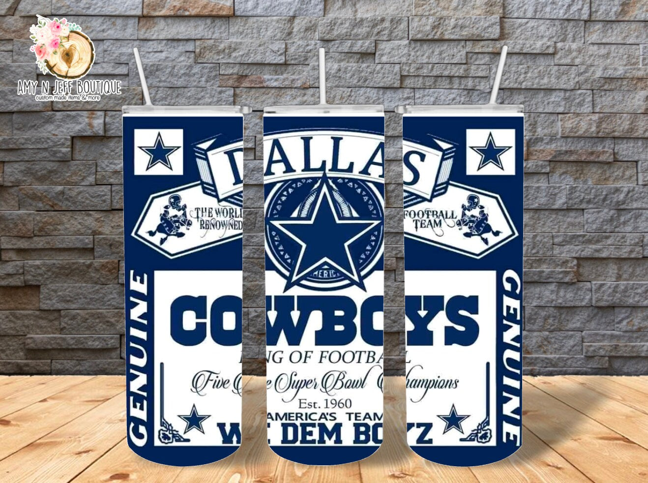 Dallas Cowboys we dem boyz nutrition facts 20 ounce skinny tumbler