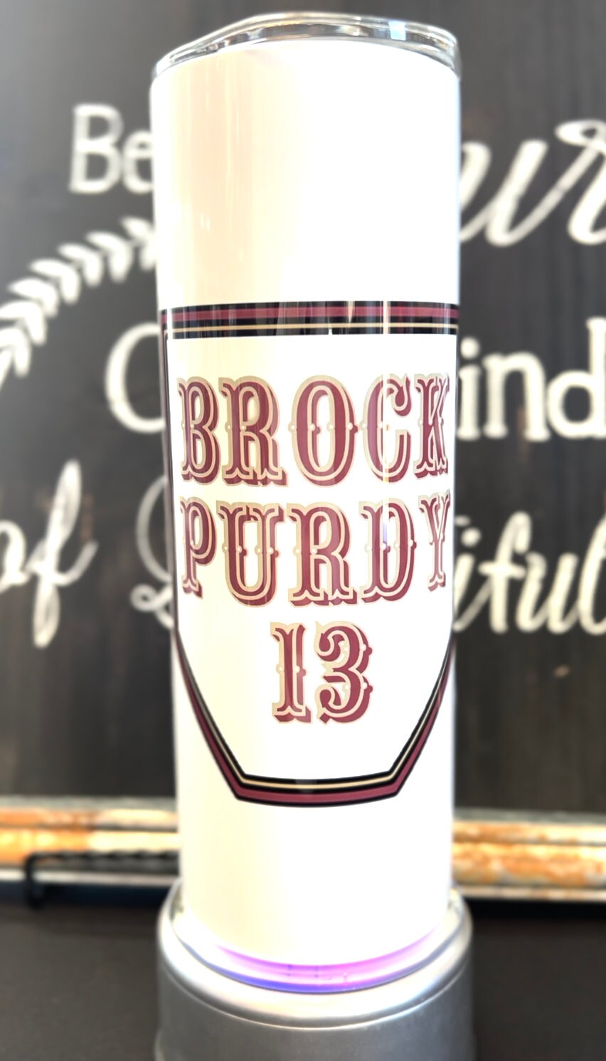 Brock Purdy #2 20oz Skinny Straight Tumbler
