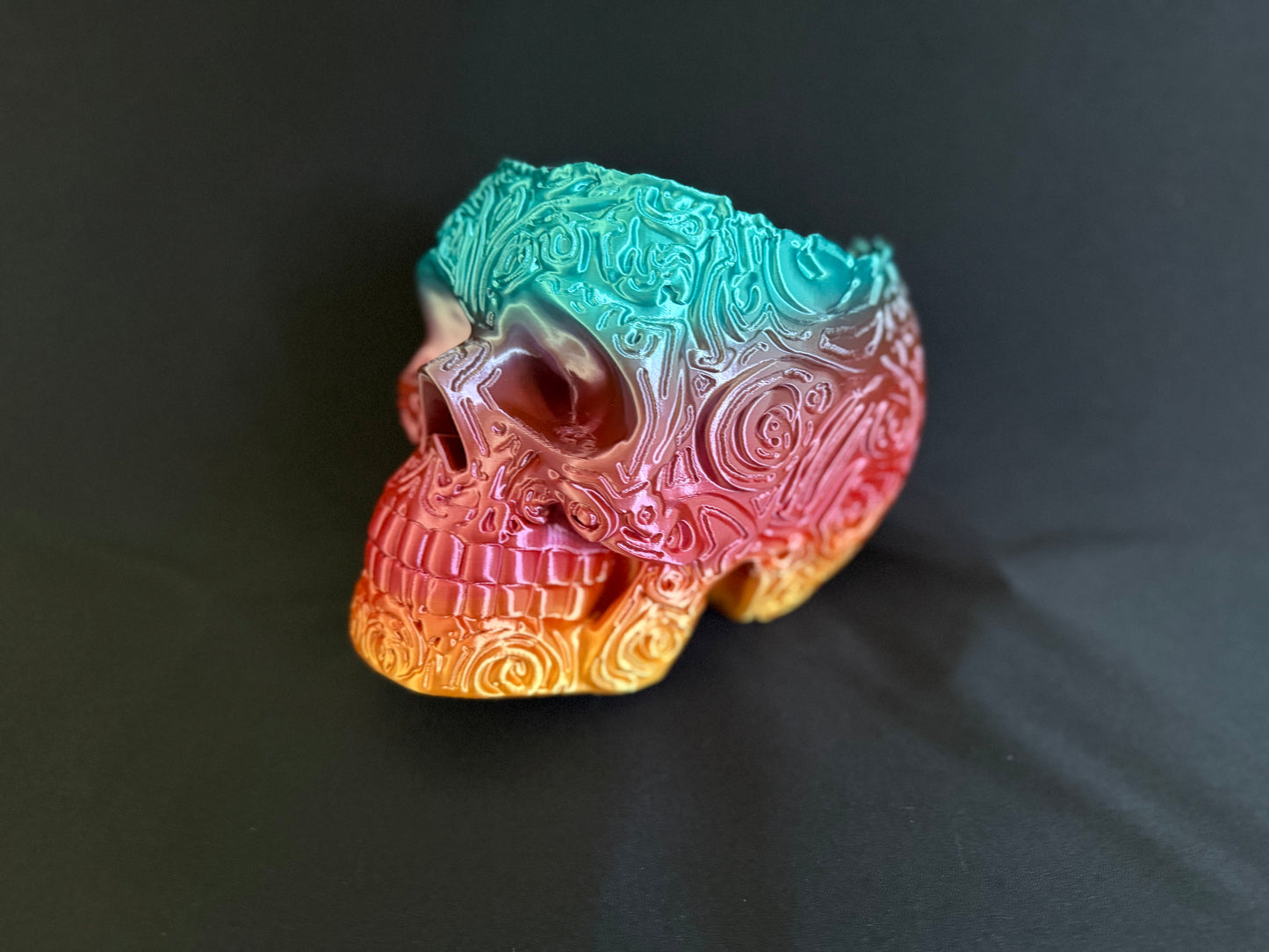 Multi color 3D printed skull