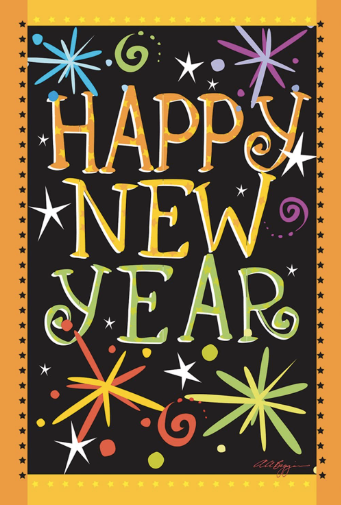 Happy New Years Yard Flags (4 Options)
