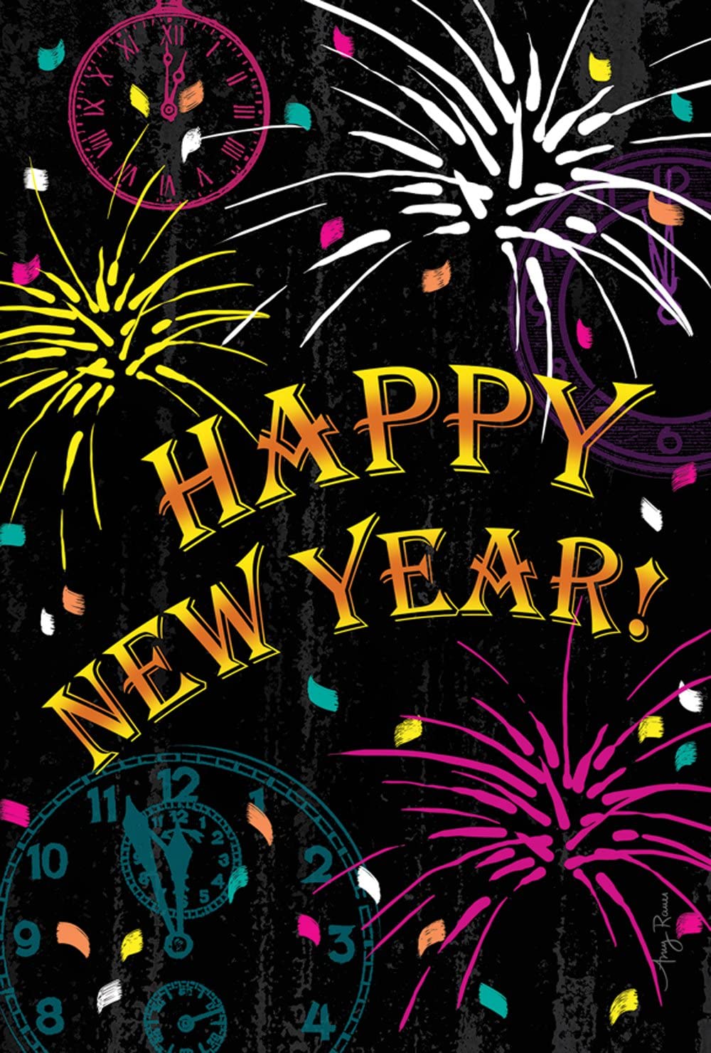 Happy New Years Yard Flags (4 Options)