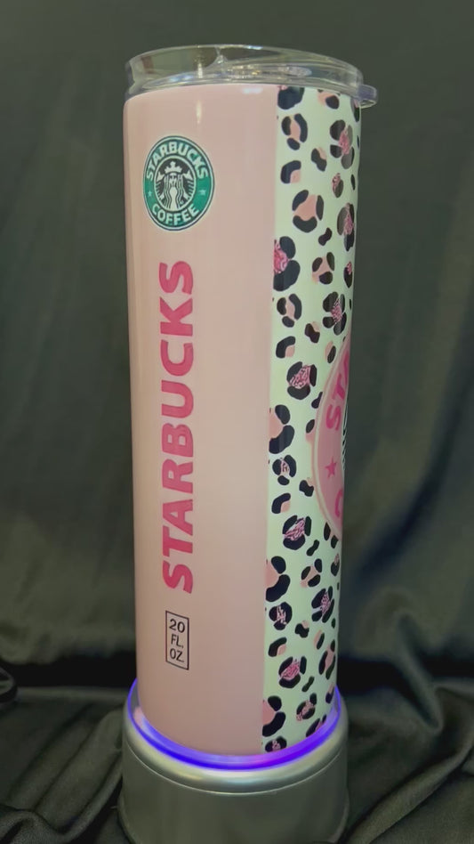 Pink Cheetah Starbucks 20oz Skinny Straight Tumbler