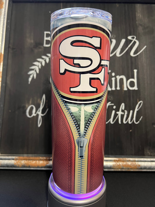 San Francisco 49er Zipper 20oz Skinny Straight Tumbler