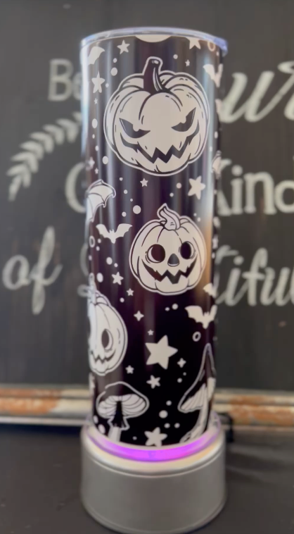 Black & White spooky Halloween 20oz Skinny Straight Tumbler