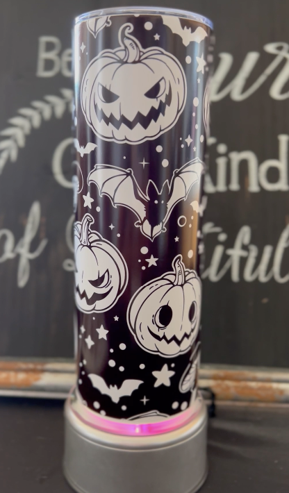 Black & White spooky Halloween 20oz Skinny Straight Tumbler