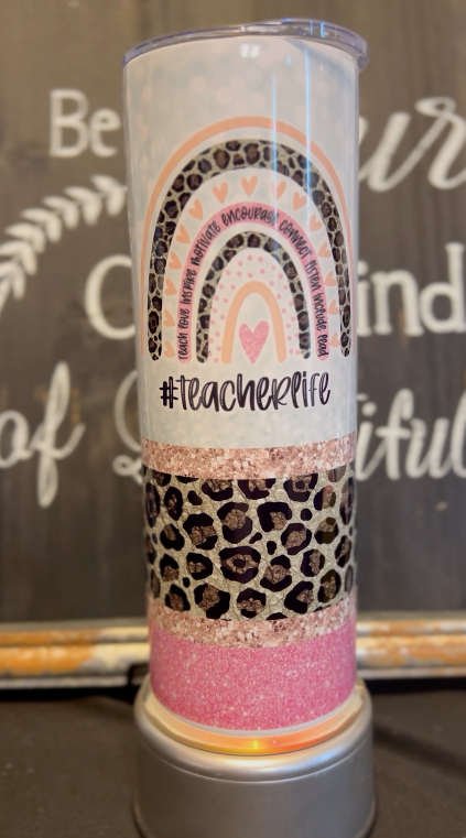 #Teacherlife tumbler 20oz Skinny Straight Tumbler