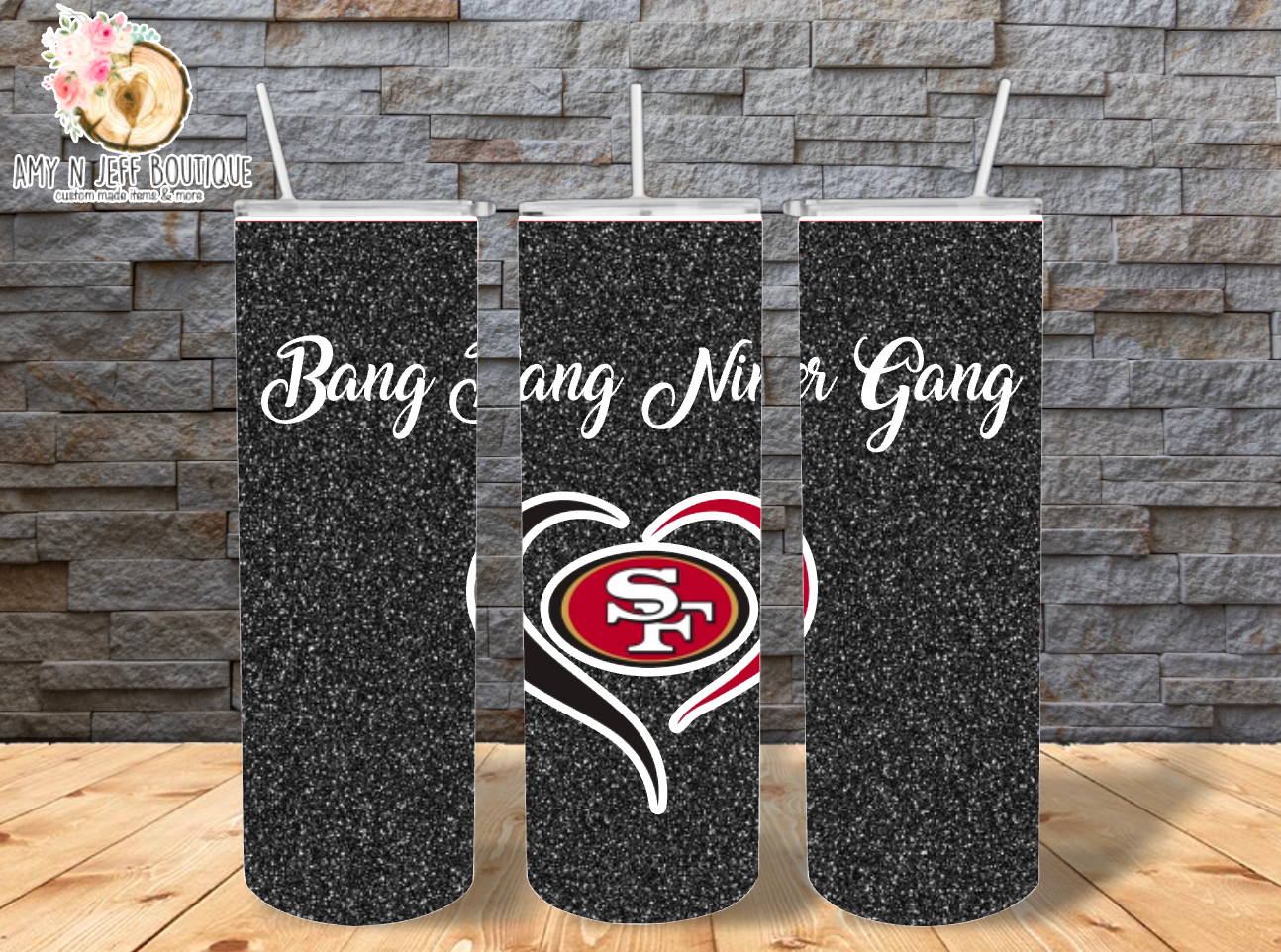 49er Heart 20oz Skinny Straight Tumbler