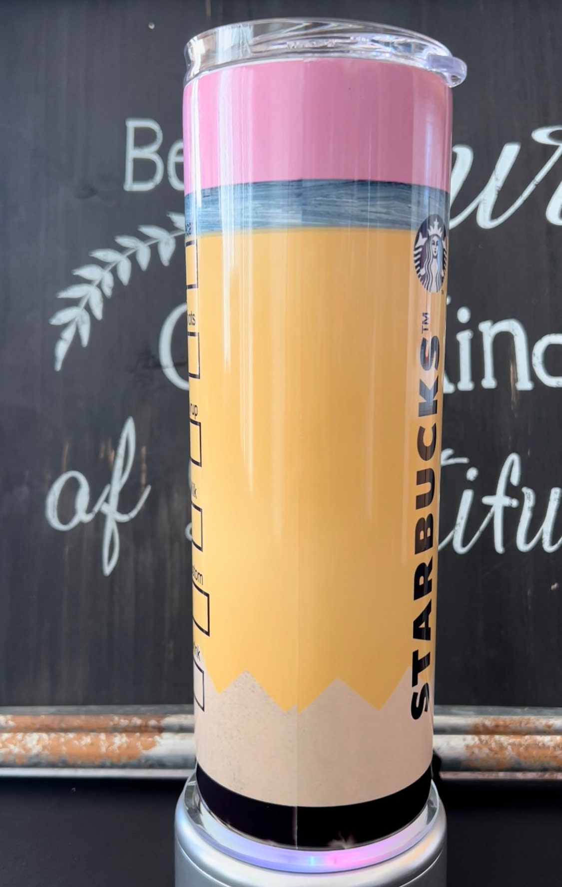 Teacher Fuel Starbucks Pencil 20oz Skinny Straight Tumbler