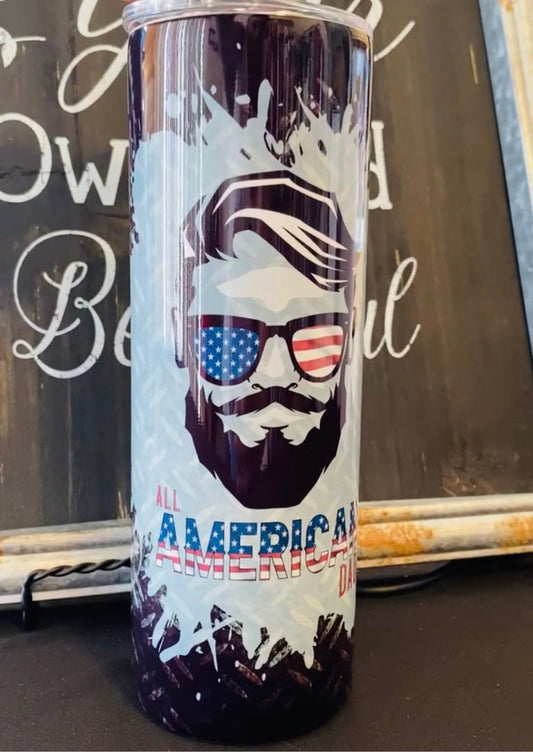 All American Dad 20oz Skinny Straight Tumbler