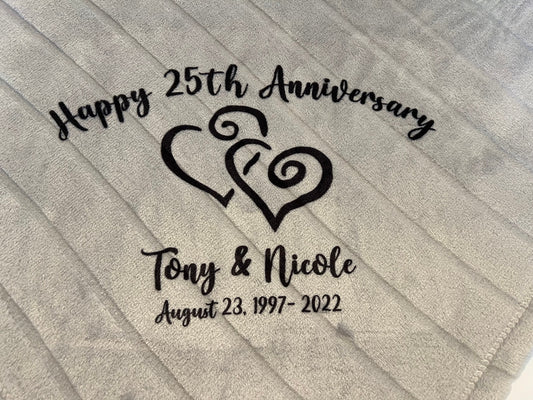 25th Wedding Anniversary Blanket