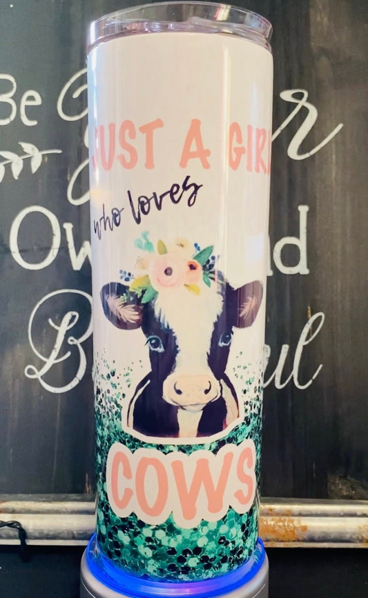 Just a Girl Who Loves Cows 20oz Skinny Straight Tumbler