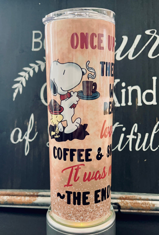 Once Upon A Time there was a girl who really loved coffee & snoopy it was me the end 20oz Skinny Straight Tumbler